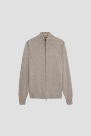 Full zipper jacket in combed merino wool ESSENTIAL - Ferrante | img vers.300x/